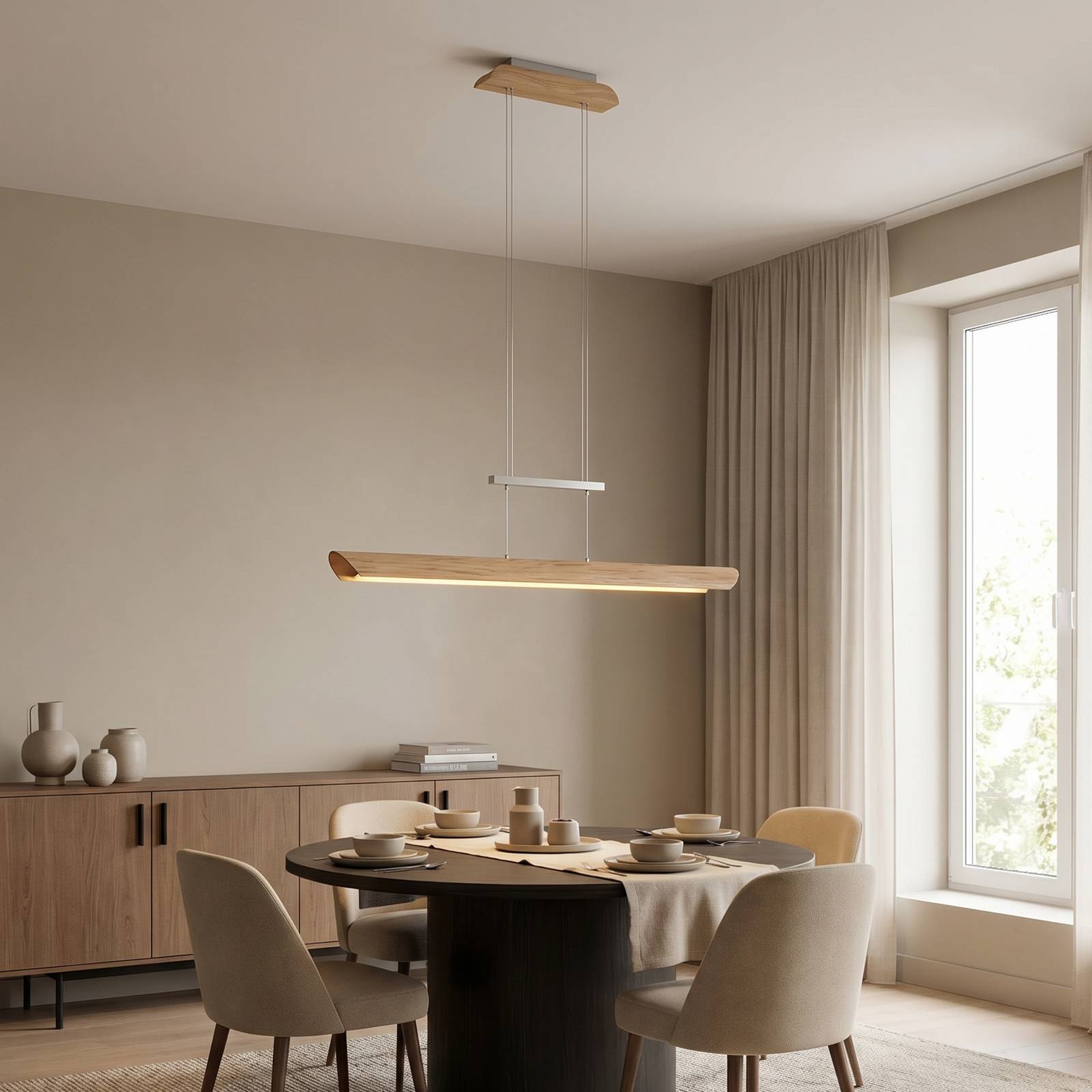  Elobra Elobra Colombia S Led Pendant Light, Natural Oak 