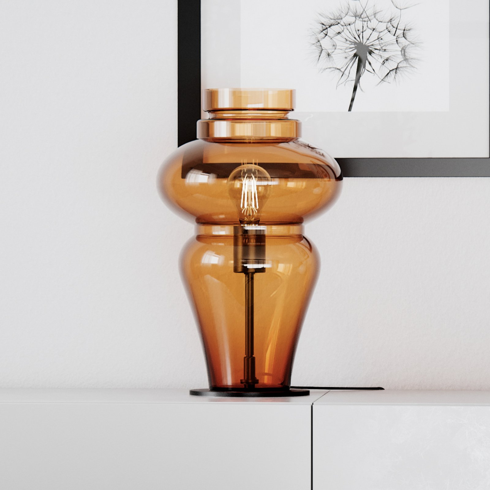 By Rydéns Dolores bordlampe højde 40 cm cognac