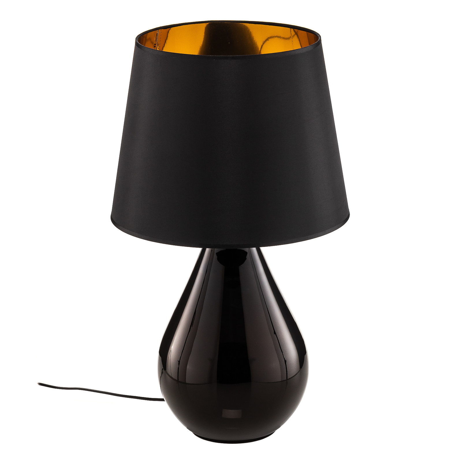 Lampa stołowa Lacrima, czarny/złoty