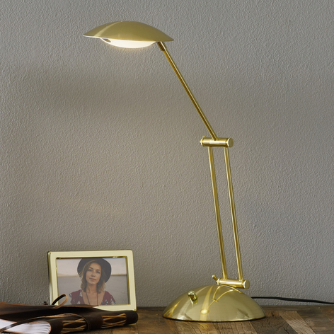 Verstellbare LED-Tischlampe Calcio messing matt