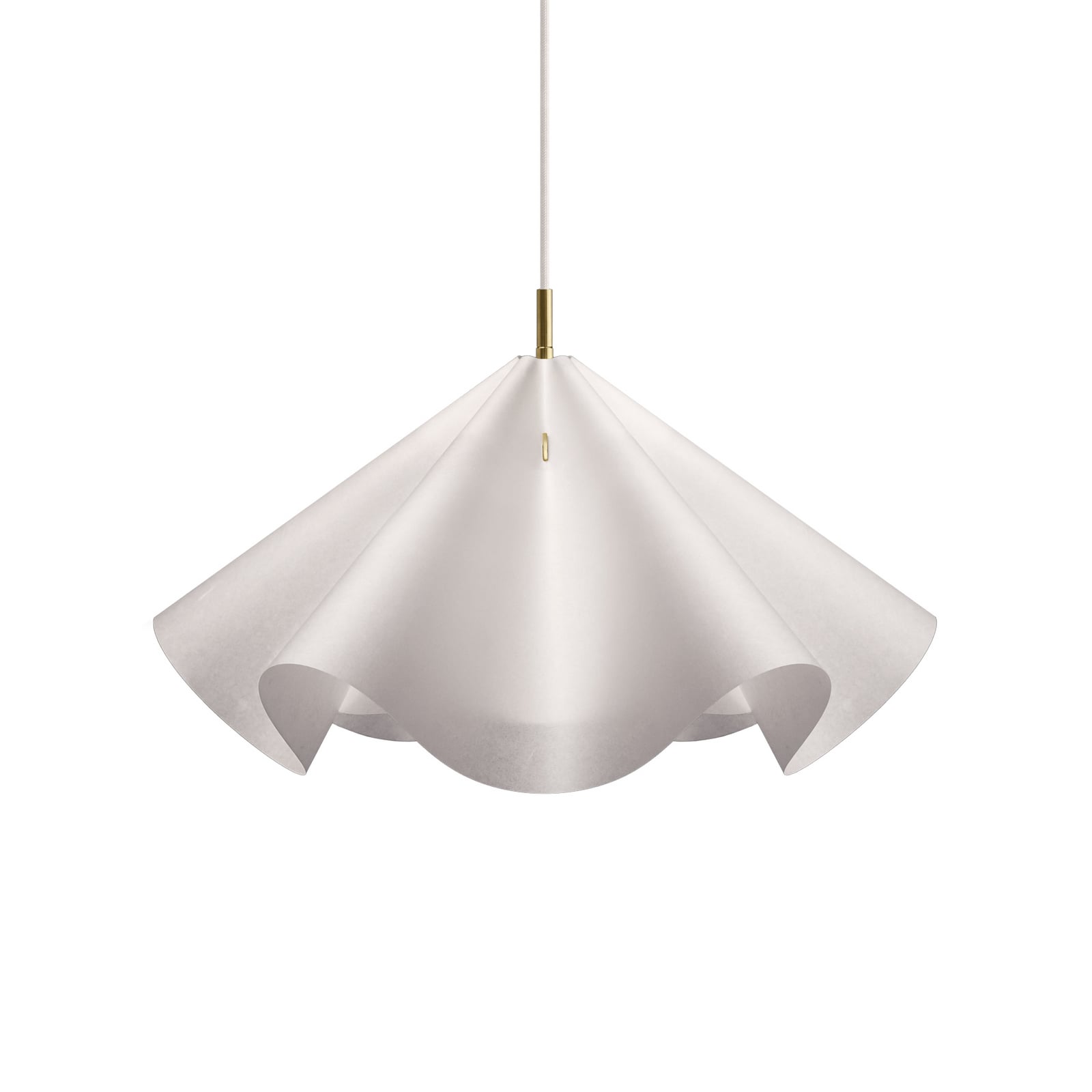 Sinuate Hängelampe, messing/weiß, Ø75cm, E27, Papier - Moebe