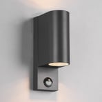 Roya outdoor wall 2-bulb, sensor, round anthracite