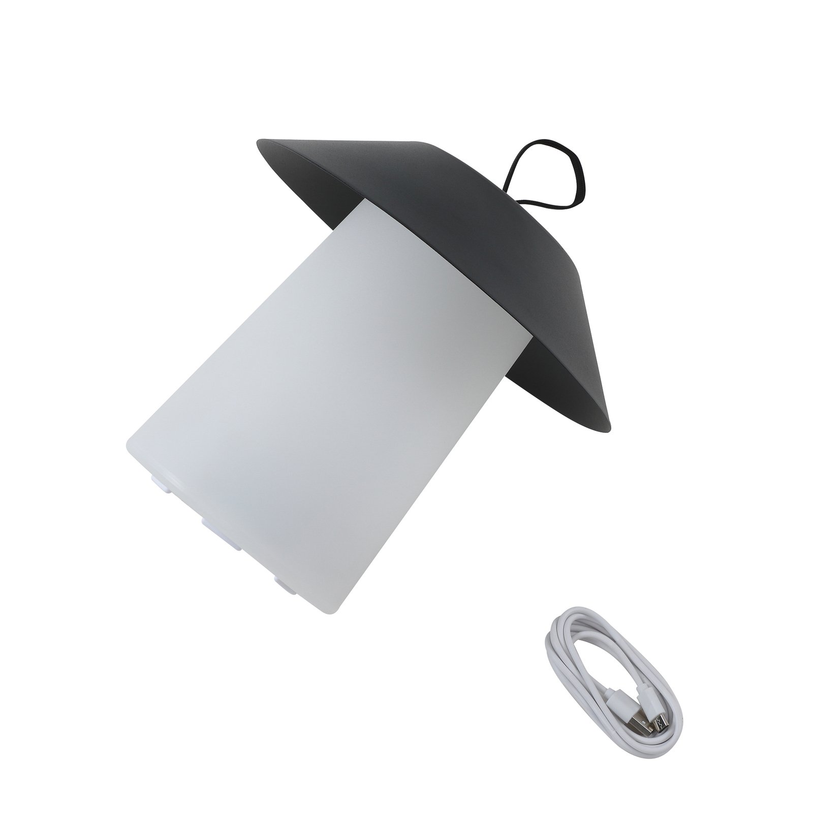 Lindby LED-es újratölthető asztali lámpa Kalina, fekete/fehér, IP44