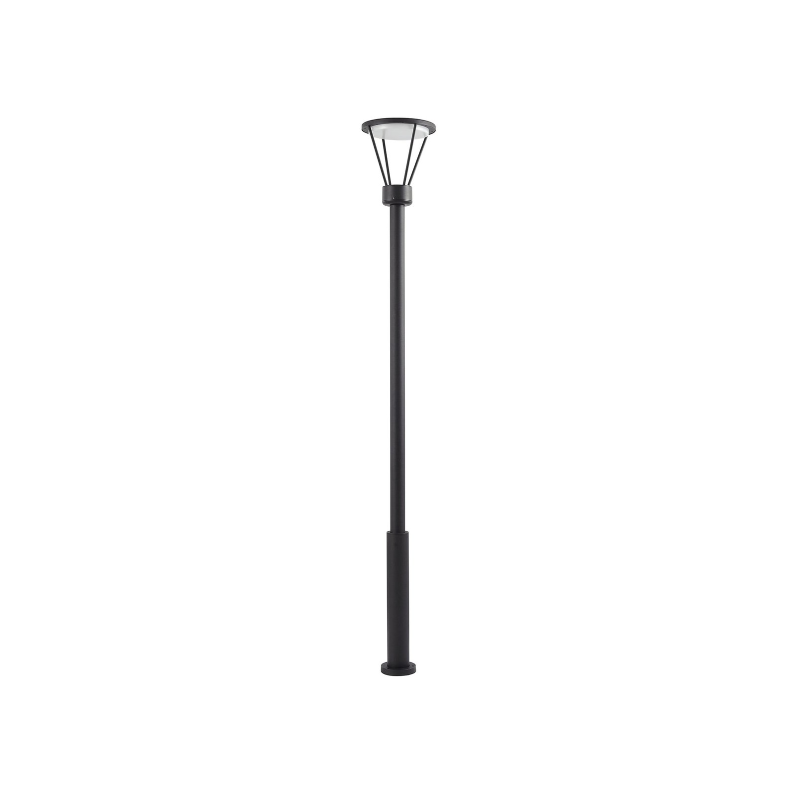 Lucande LED buitenlamp Elario, 222 cm, zwart, aluminium