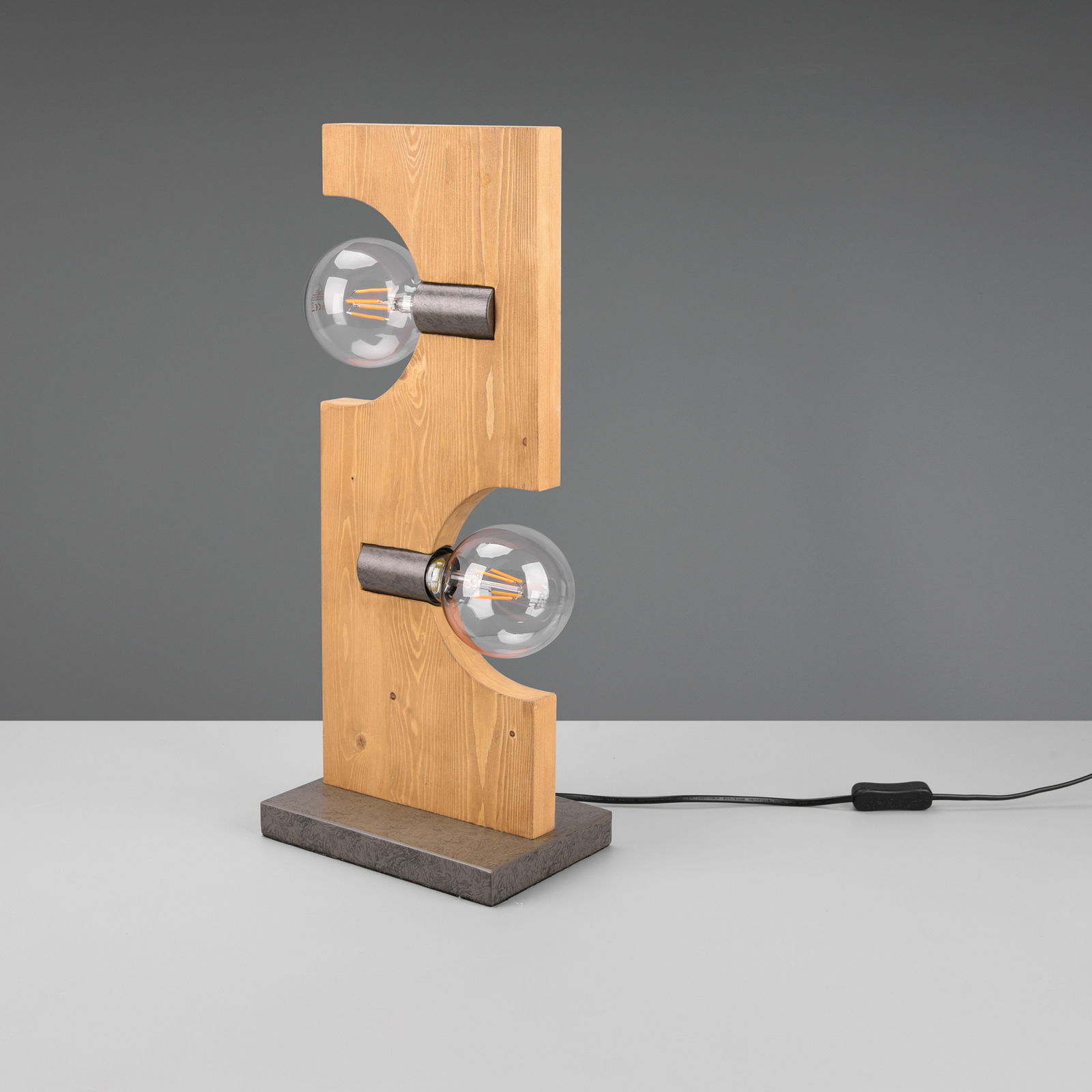 Tailor table lamp, light wood, 2-bulb