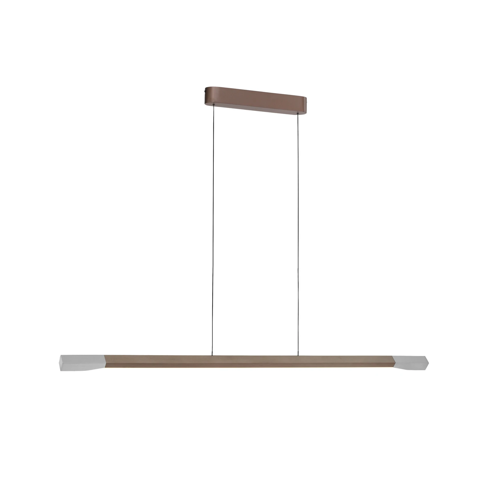 Paul Neuhaus LED-Hängelampe Hoop, braun, 128 cm, dimmbar