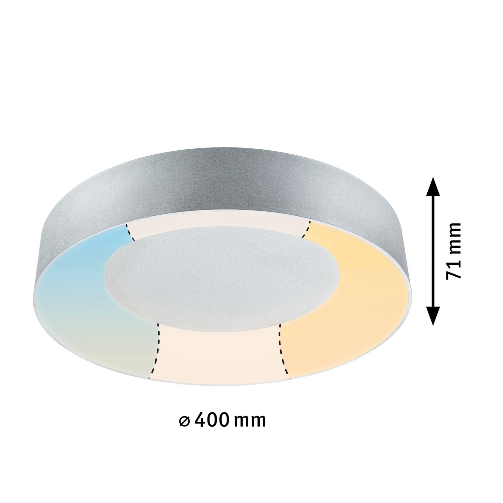 Casca Plafoniera LED IP44 2100lm Bianco/Alluminio opaco - Paulmann