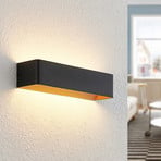 Applique murale LED Arcchio Karam, 37 cm, noir, métal, up/down