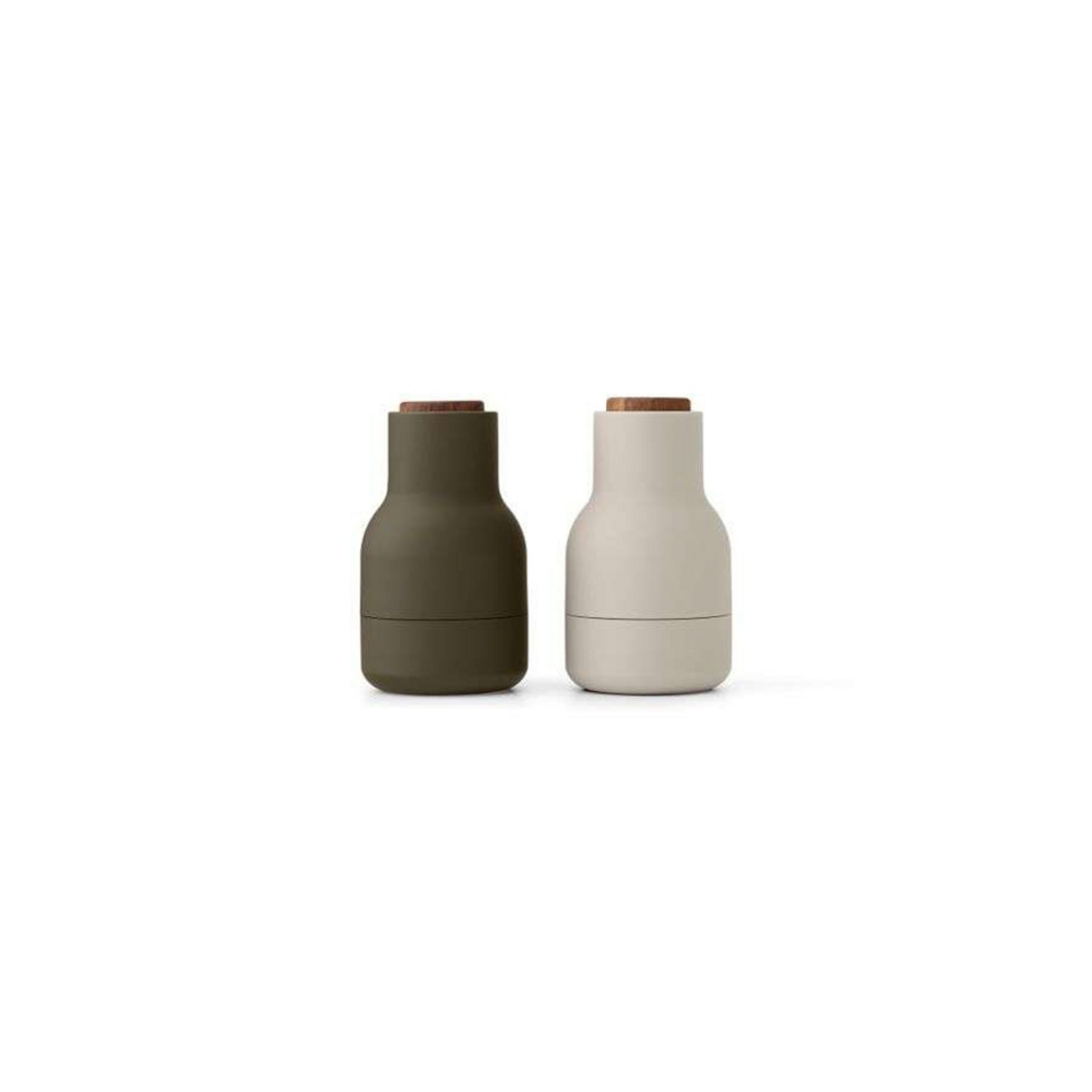 Bottle Gewürzmühle, grün/beige/walnuss, 12cm, 2er-Set - Audo