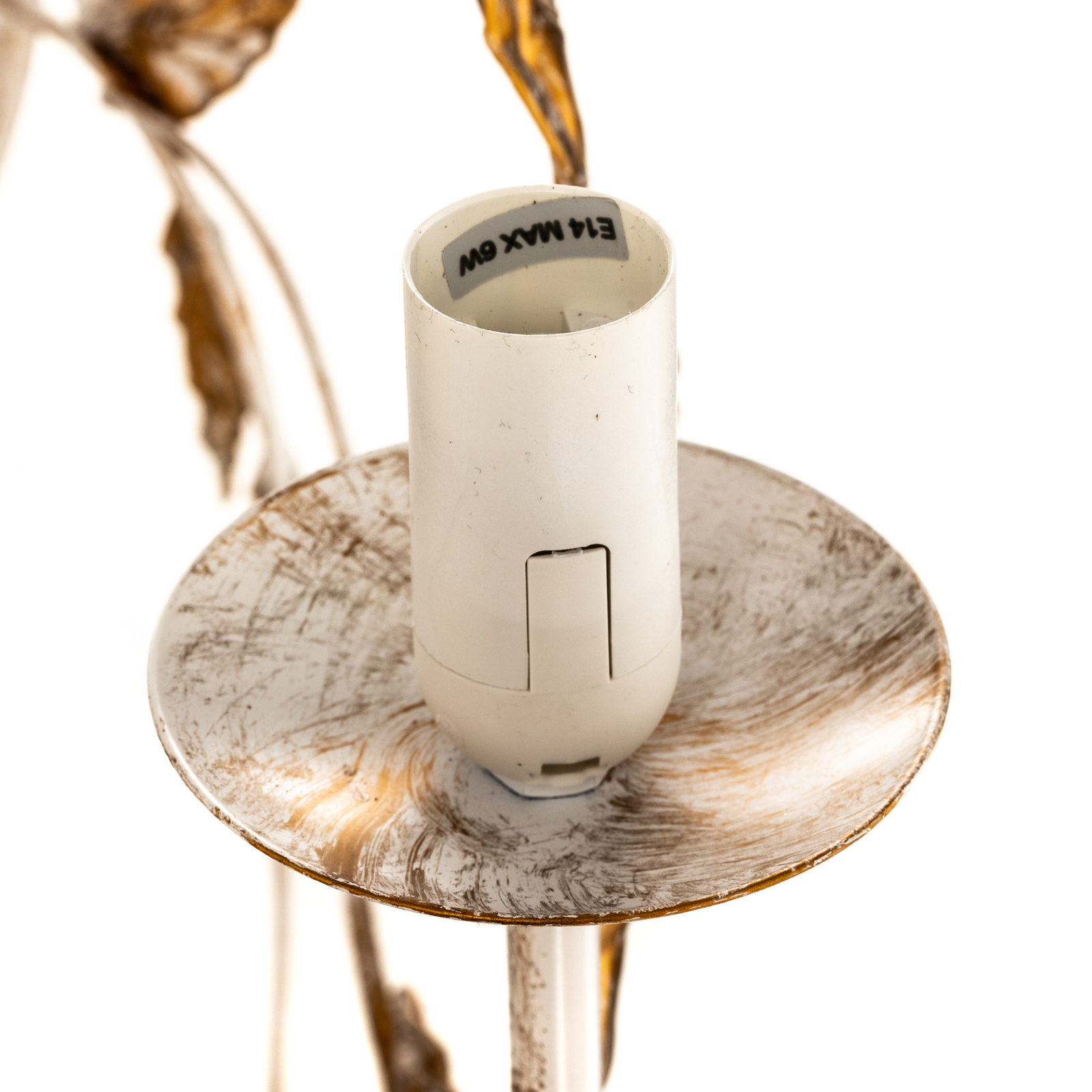 Lustre Collana metal seis luzes marfim