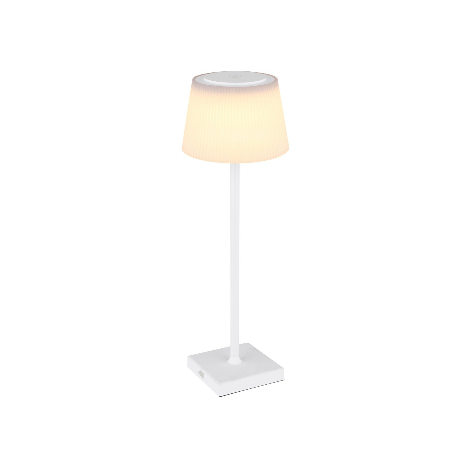 Gregoir lámpara de mesa LED recargable, blanco mate, altura 38 cm, CCT