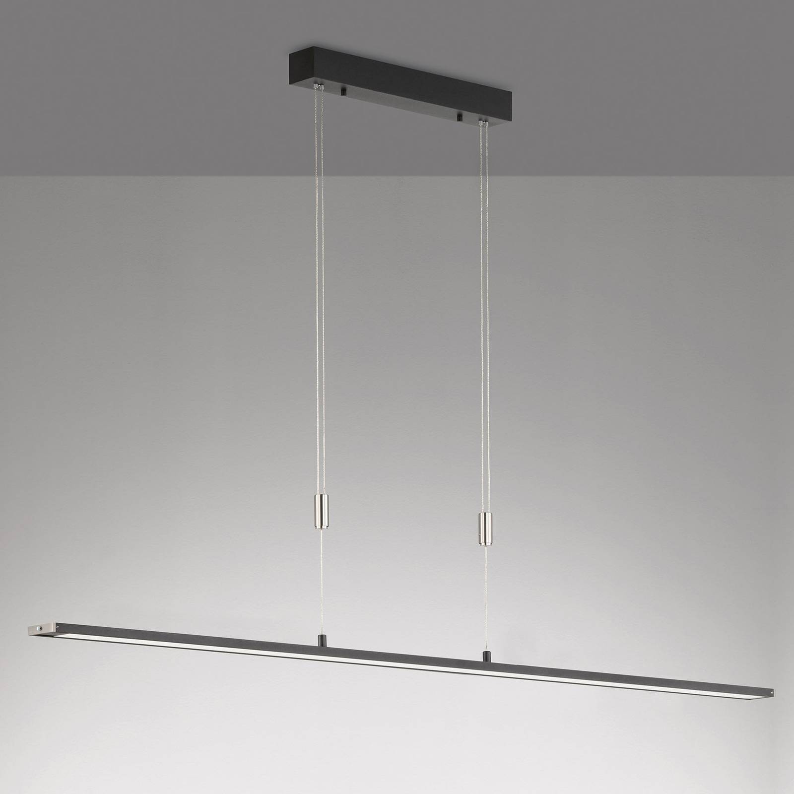 FISCHER & HONSEL Závěsná lampa Metz TW LED, CCT, délka 160 cm, černá