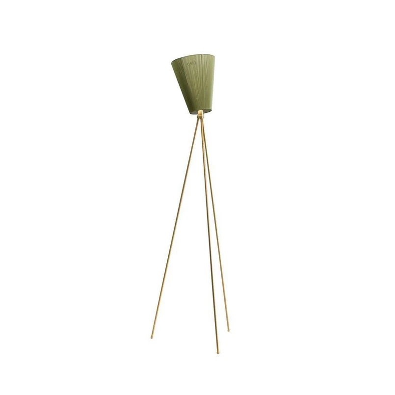 Northern - Oslo Wood Floor Lamp Gold/Olive