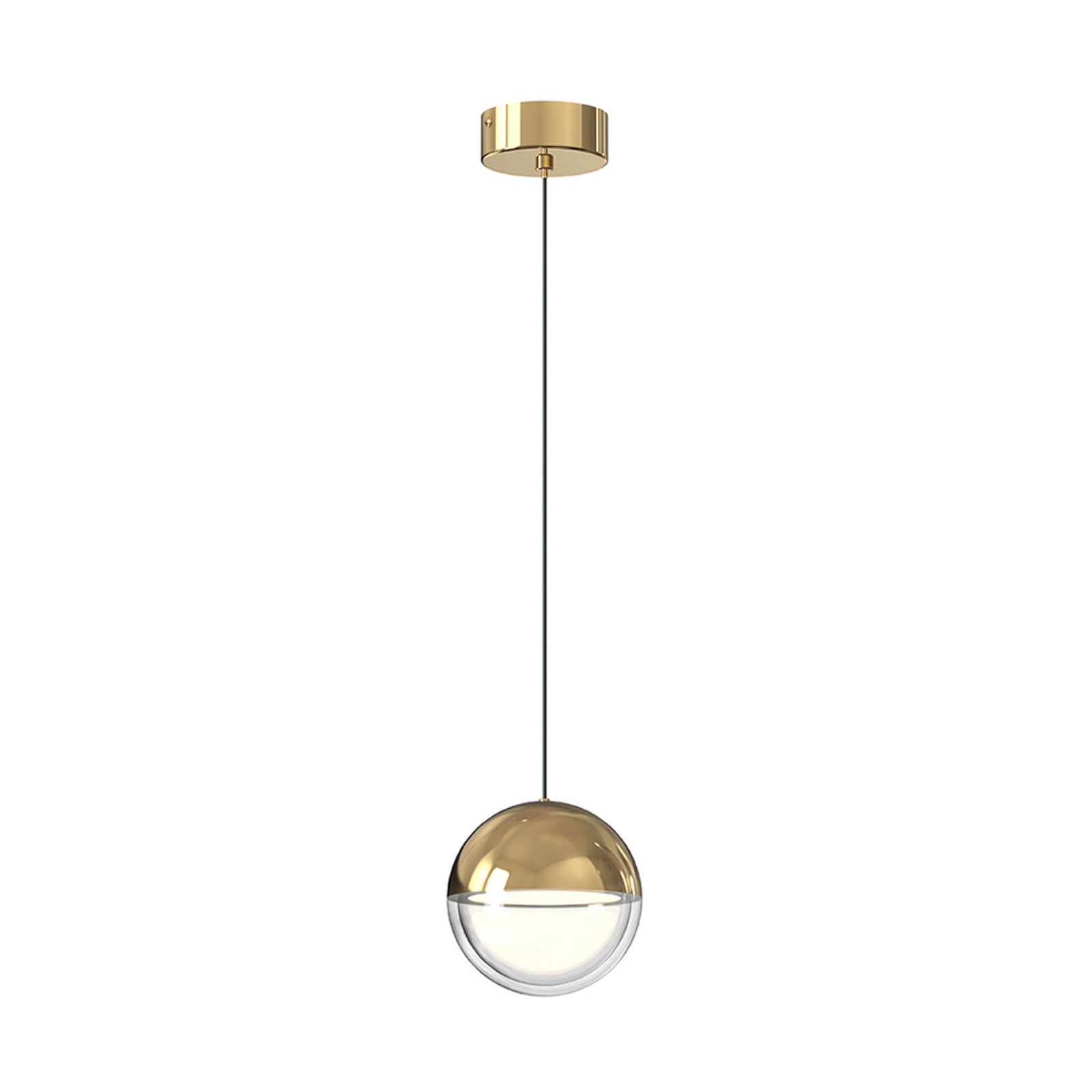 Viokef Lampă suspendată LED Zirea aurie Ø 12 cm metal - Camera de zi / sufragerie - Modern - auriu limpede