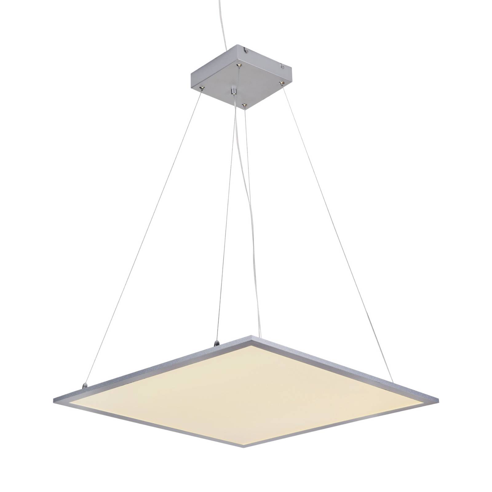 Lindby Luram lampada LED a sospensione, quadrata, per soggiorno / sala da pranzo, alluminio, plastica, 32 W, lunghezza: 60 cm, larghezza: 60 cm, altezza: 1 cm