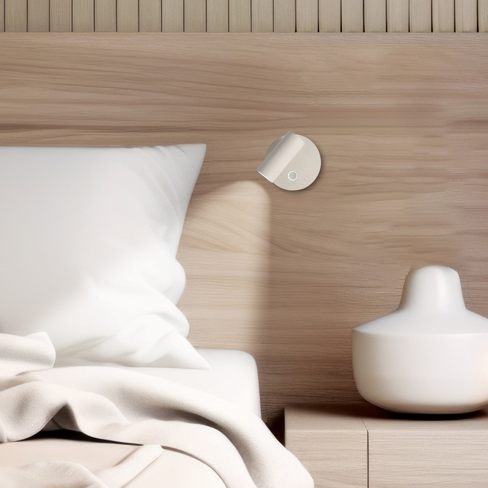 Applique murale LED Tara, blanche, Ø 9 cm, métal