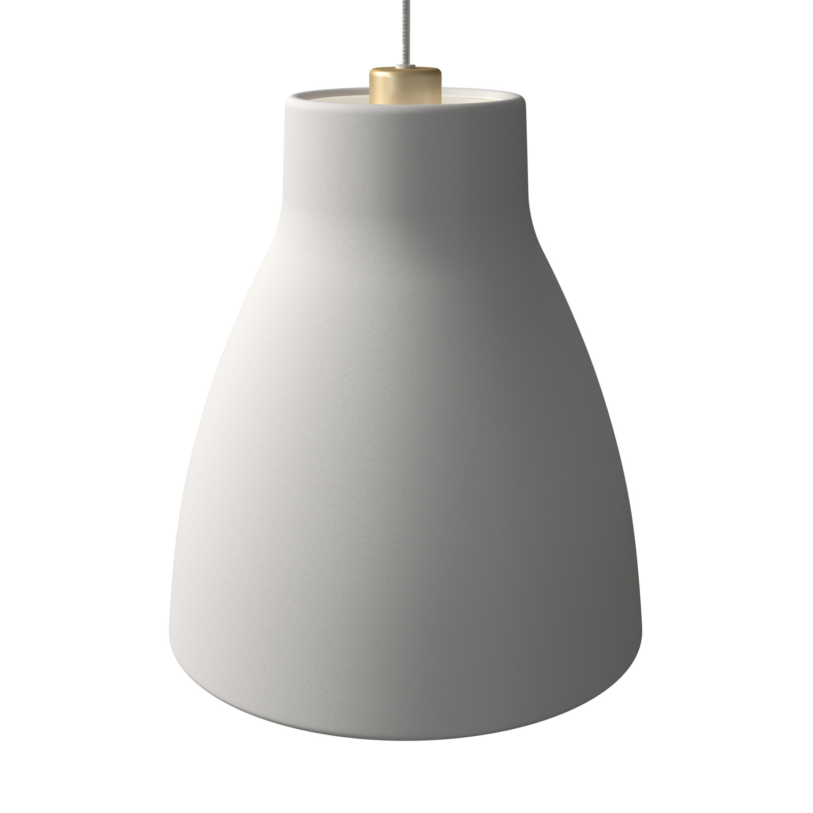 Gong pendant light with metal shade