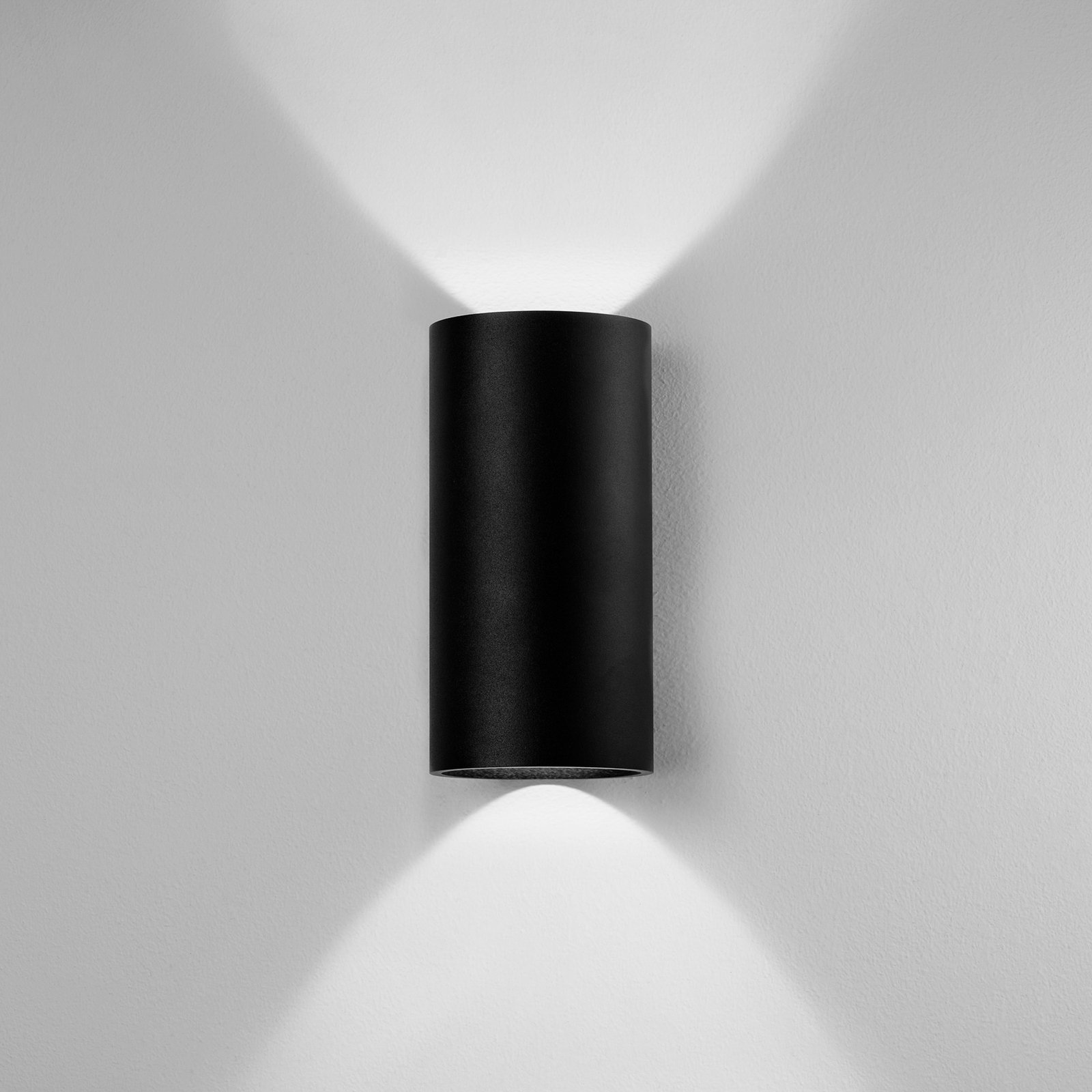 EGG LED outdoor wall light Tubo, black, Ø 9 cm aluminium up/down