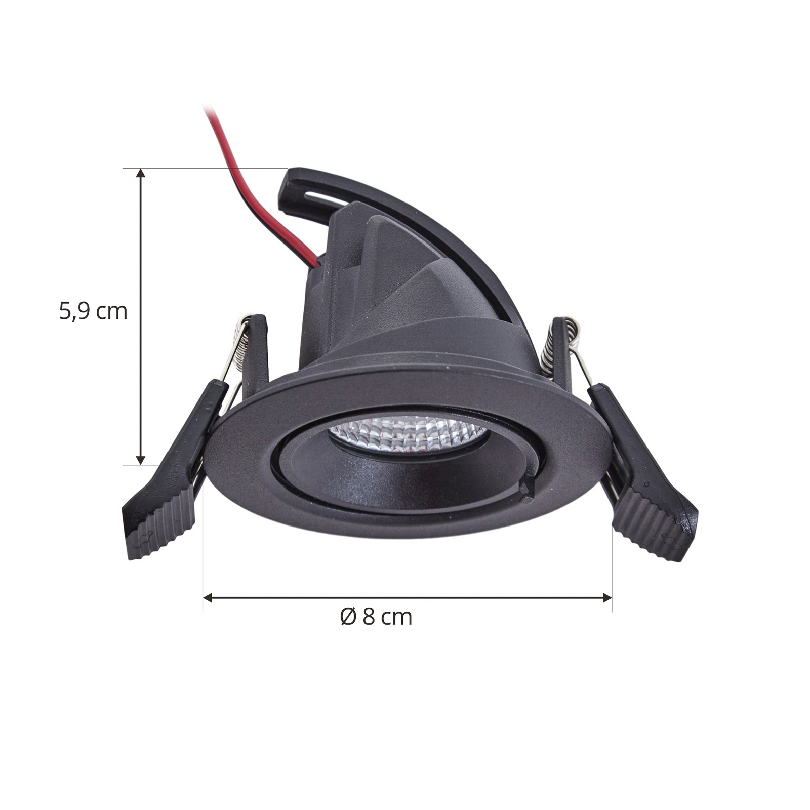 Arcchio Harcos LED-downlight, svart, Ø 8 cm, 4.000K