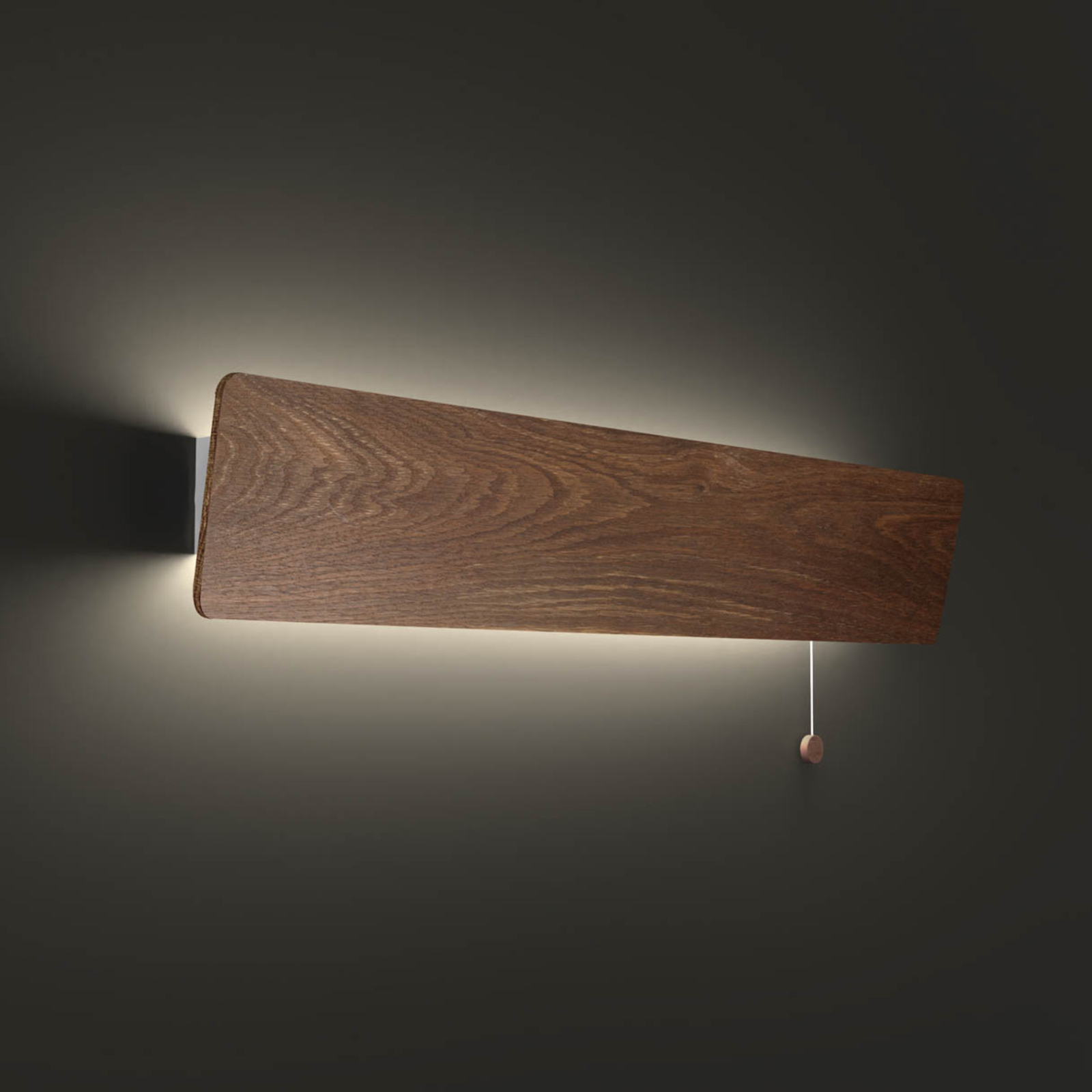 Nástenné LED svetlo Oslo, šírka 68 cm, tmavý dub