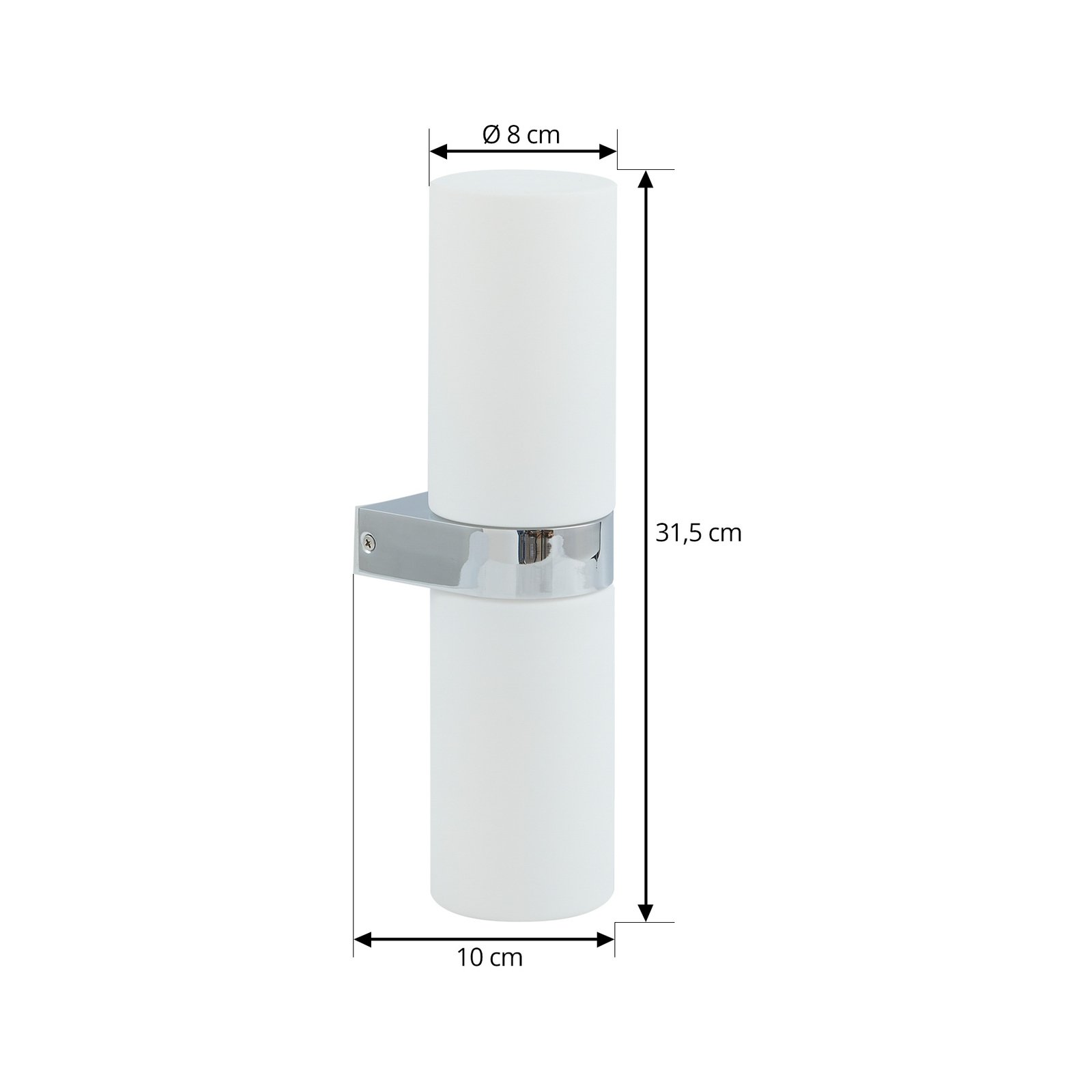 Basolo Wandleuchte H31,5 IP44 Chrom - Lucande