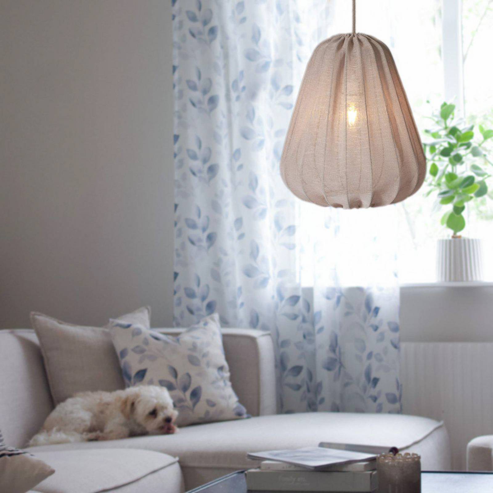 PR Home Hängeleuchte Sienna, beige, Höhe 45 cm, Stoff günstig online kaufen