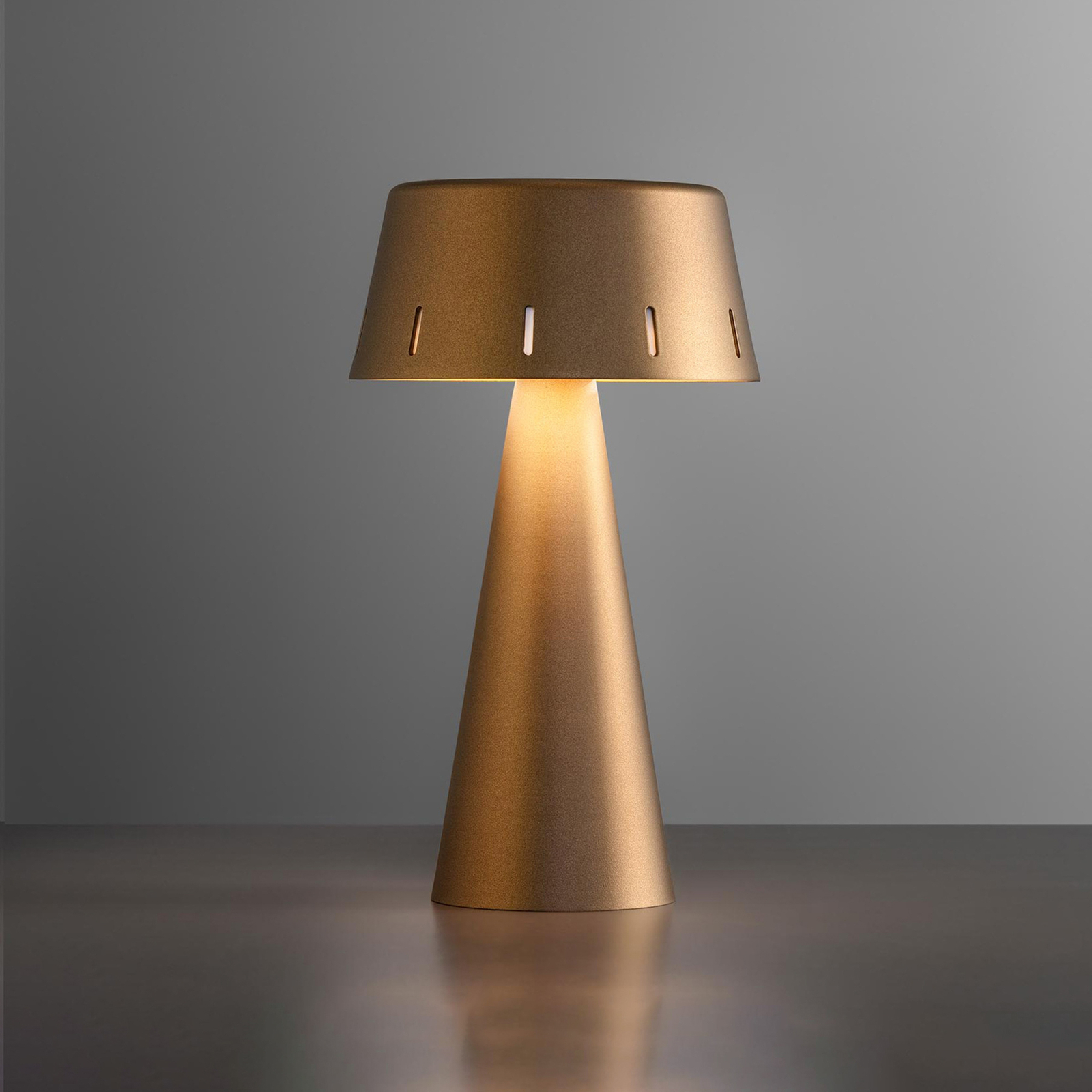 OLEV Makà LED table lamp, battery, bronzed