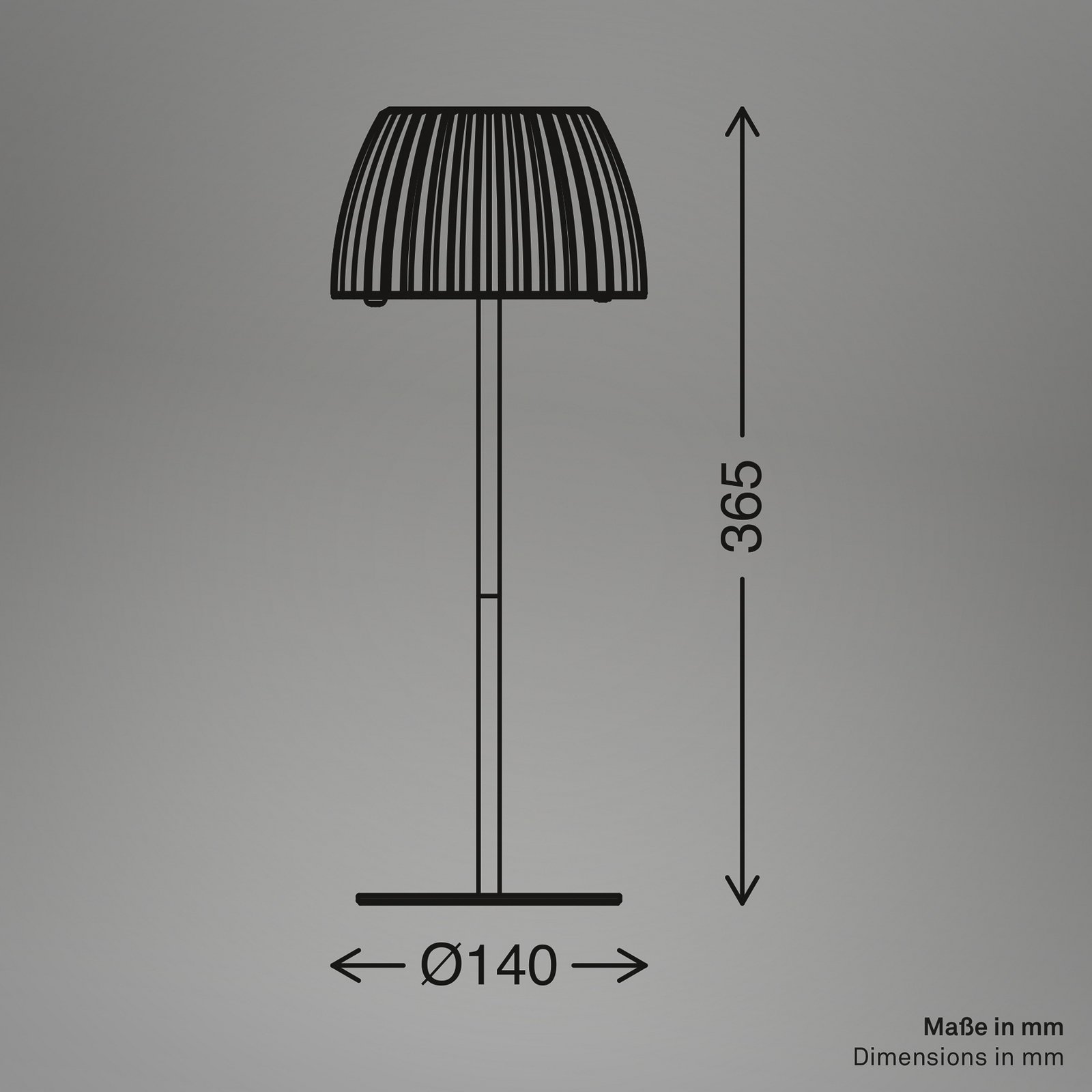LED tafellamp Loca, bruin, hoogte 36 cm, metaal/kunststof