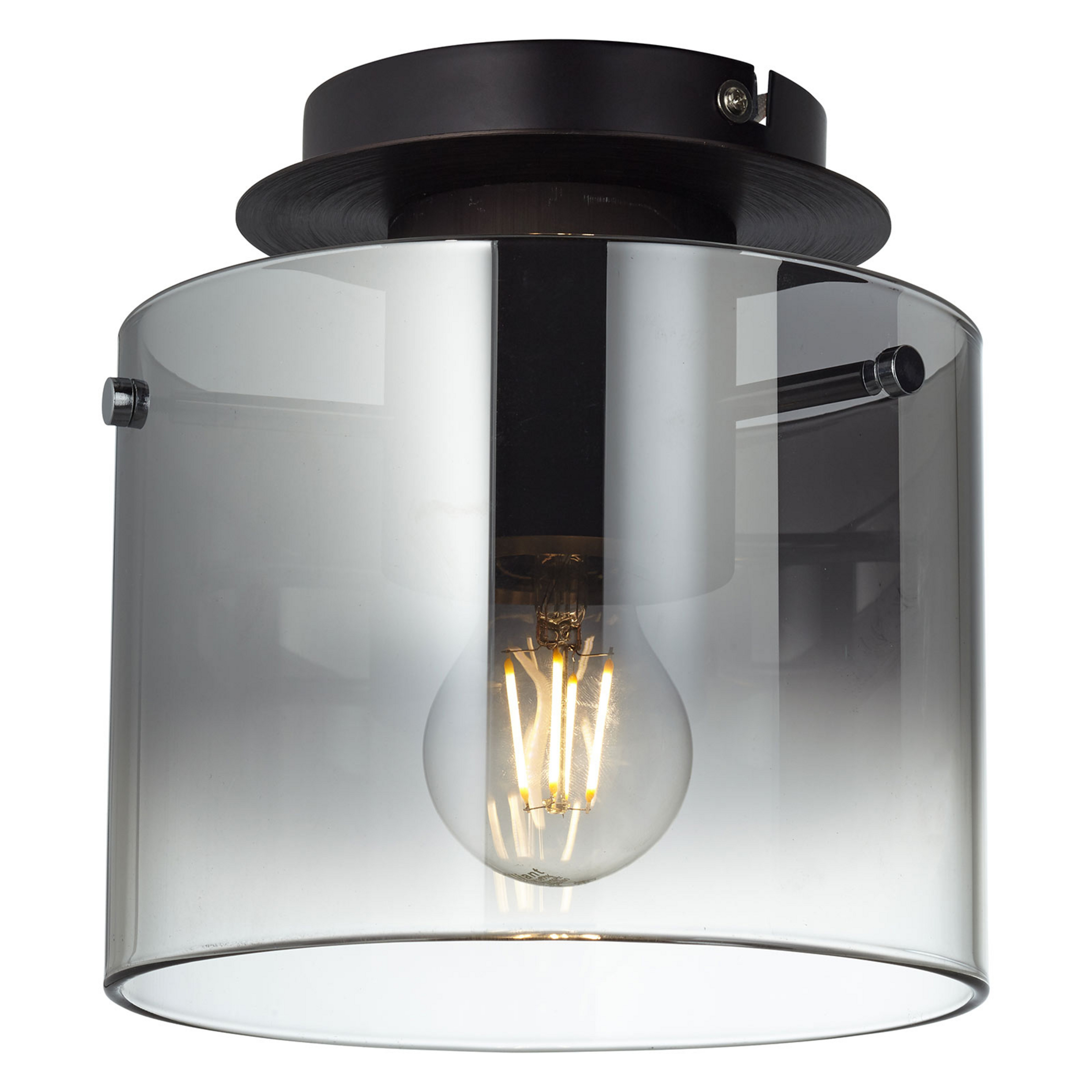 Plafoniera Beth con paralume vetro fumè a 1 luce