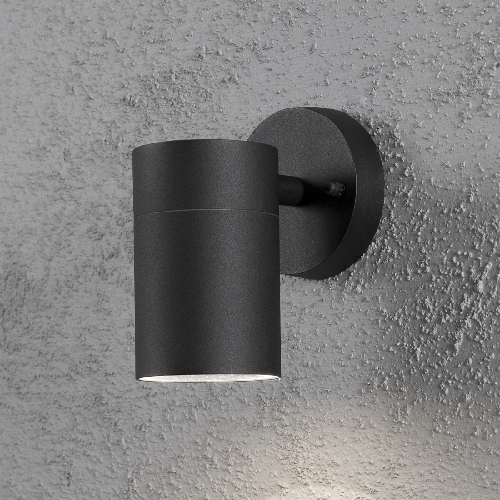 Konstmide New Modena outdoor wall light 1-bulb black, metal, glass, GU10, 35 W, energy efficiency: A++, W: 7.5 cm, H: 12 cm
