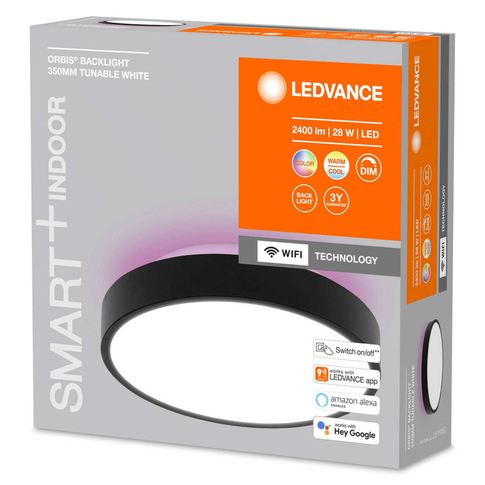 LEDVANCE SMART+ WiFi Orbis Backlight svart Ø35 cm