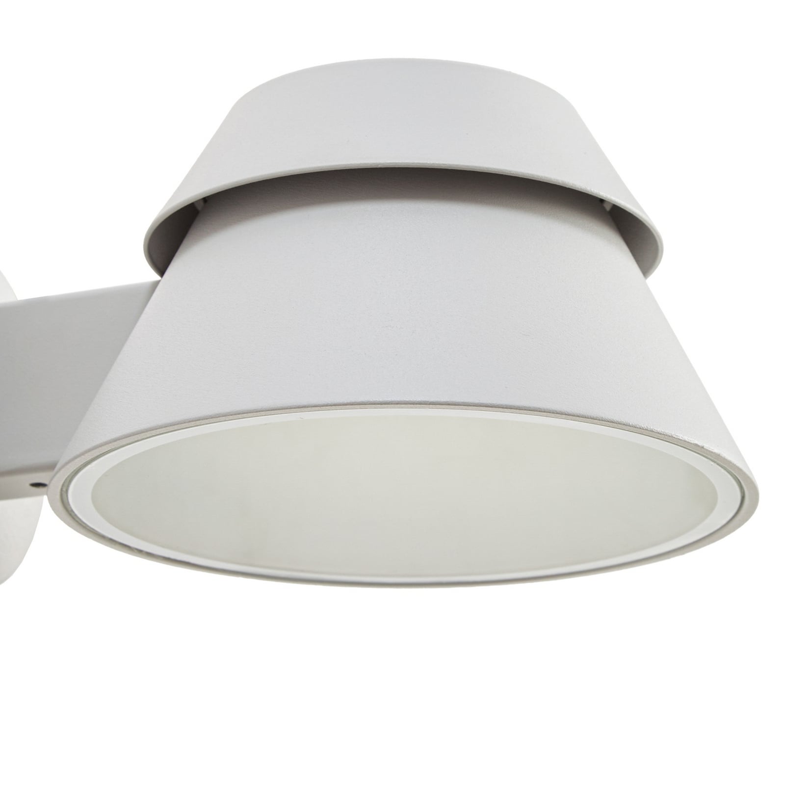 Moena LED outdoor wall light, IP44, aluminium, glass, light grey - Lucande