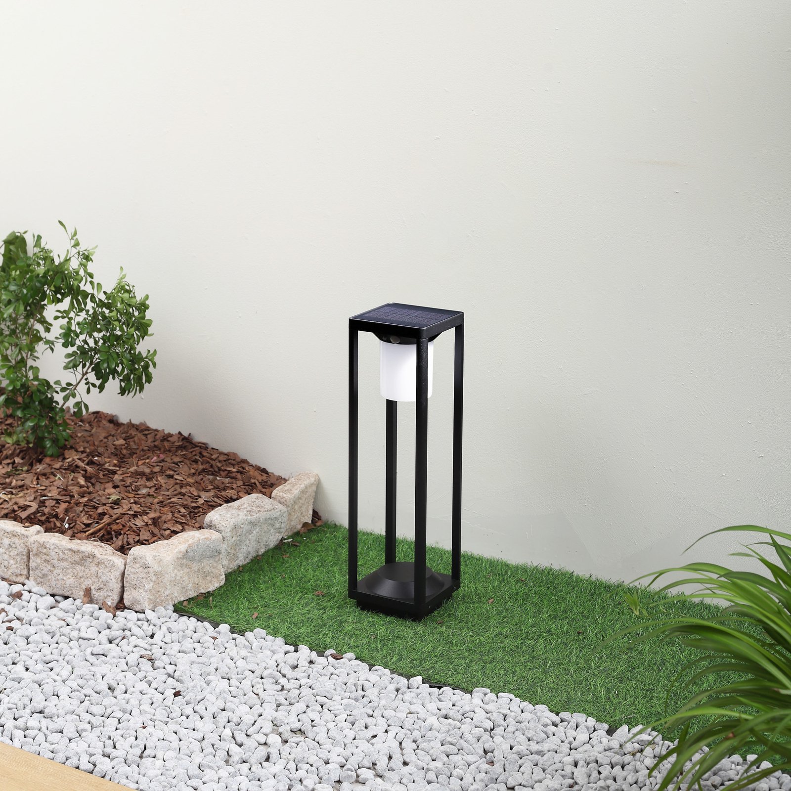 Nilea Square Solarna ćelija Svjetiljka W/Senzor Crna - Lucande