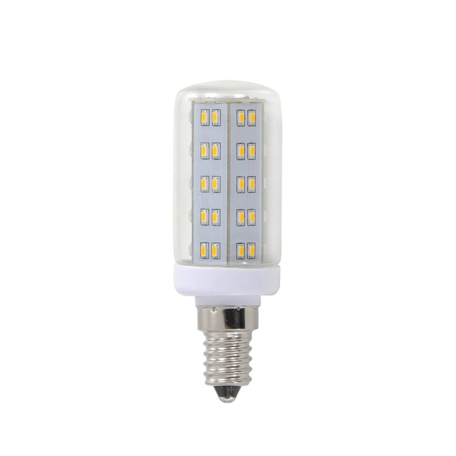 E14 4W LED lámpa, cső alakú, átlátszó 69 LED-del