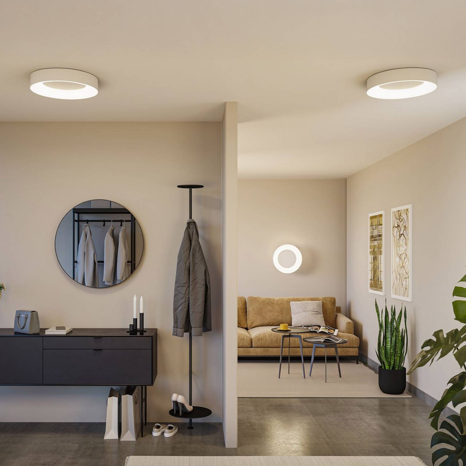 Lampa sufitowa Paulmann Smart LED Casca, biała, Ø 40 cm, RGBW, IP44