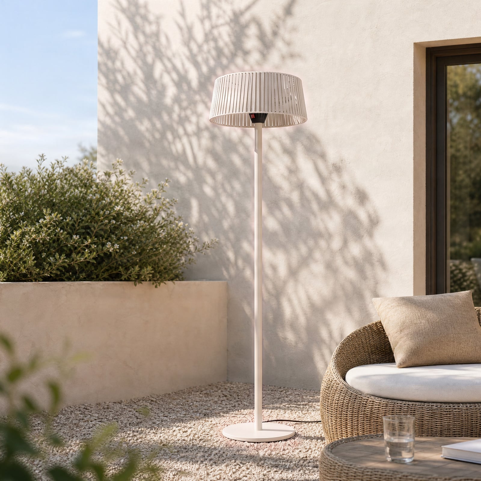 Radiateur rayonnant sur pied Pyravo, beige, 200 cm, aluminium, IP44 - Lucande Radiateur rayonnant sur pied Pyravo, beige, 200 cm, aluminium, IP44 - Lucande