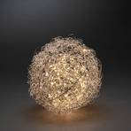 LED decorative light wire ball, Ø 30cm, 160 LEDs