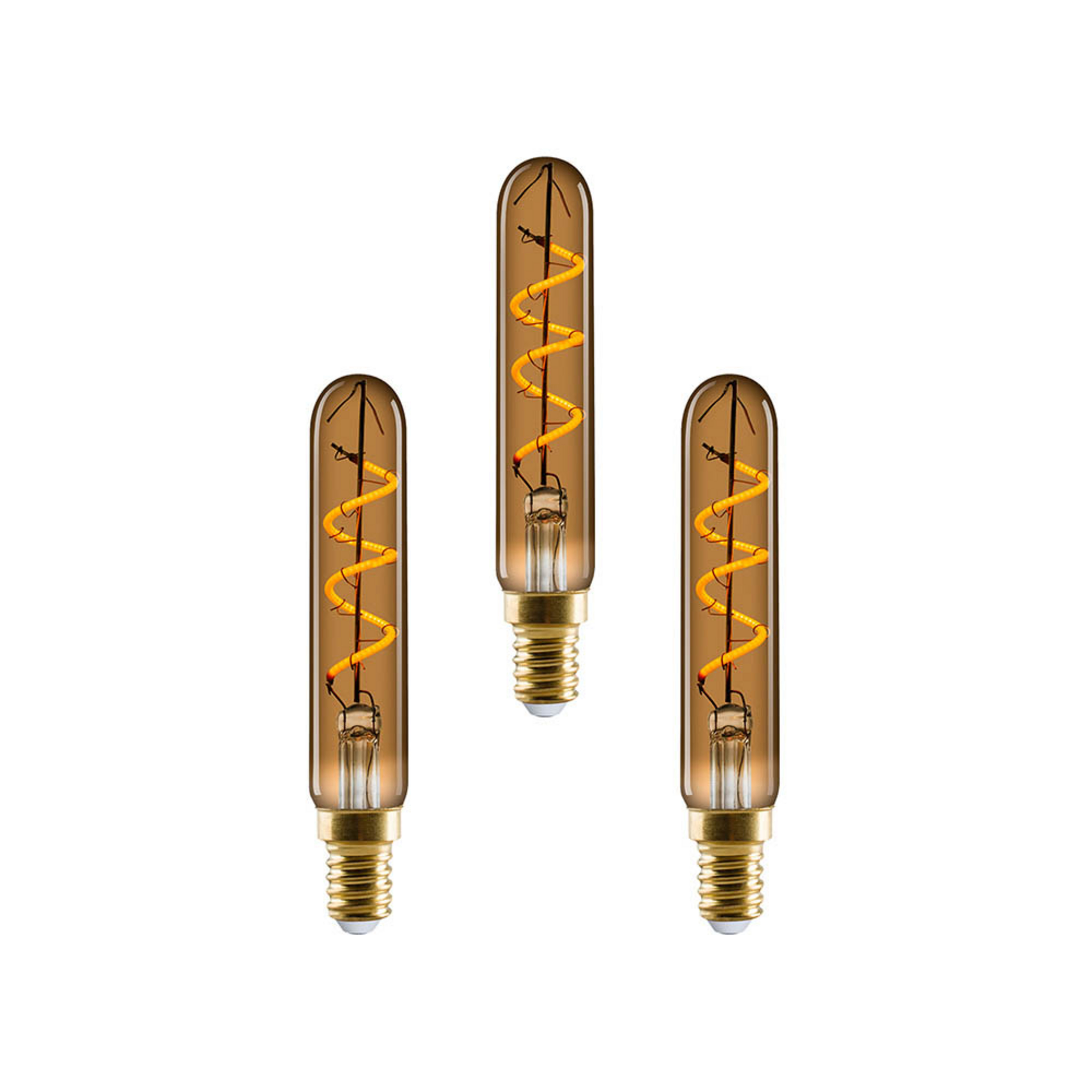 Lot de 3 ampoules LED 2 W (80 lm) à intensité variable T19 dorées E14 - e3light