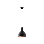 Hängeleuchte Berceste, schwarz/kupfer, Ø 22 cm, Eisen