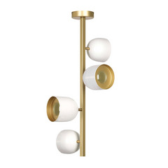 LED-loftlampe Dome, lodret, 73 cm, hvid