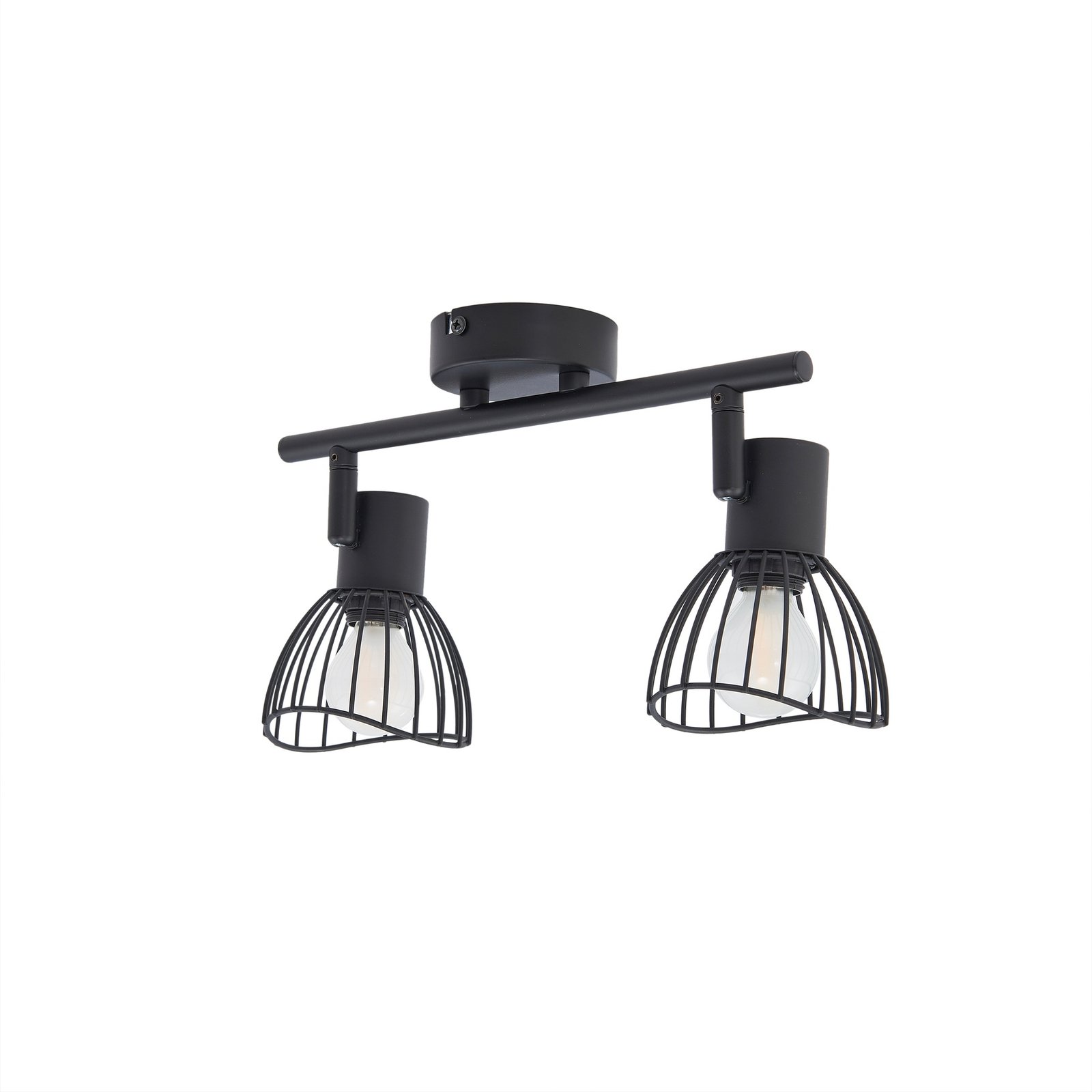 Lindby plafonnier Piena, noir, à 2 lampes, métal, 39cm