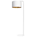 Soho floor lamp, cylindrical, curved, white/gold