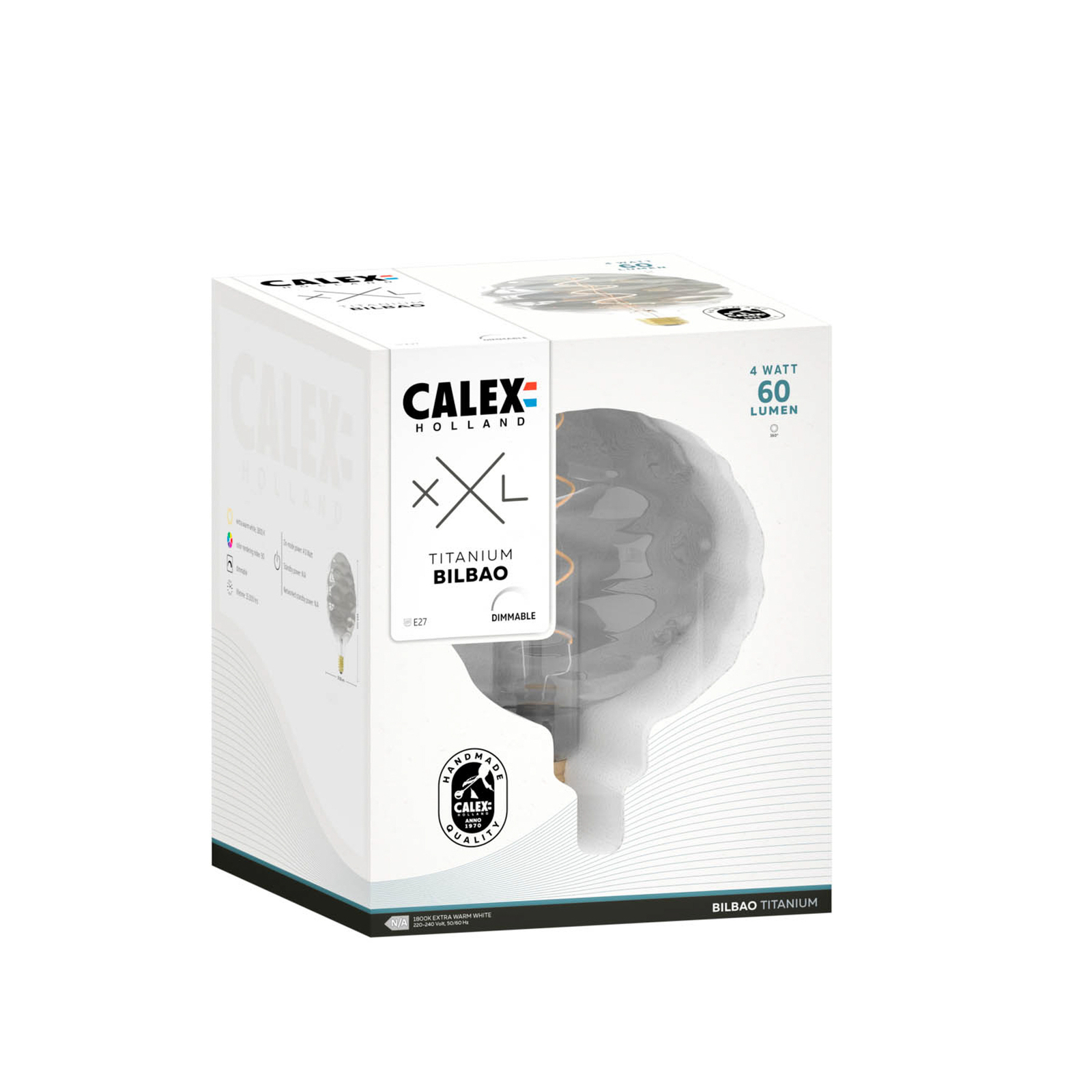 Calex Bilbao LED-lampa E27 4W dim 1 800 K titan