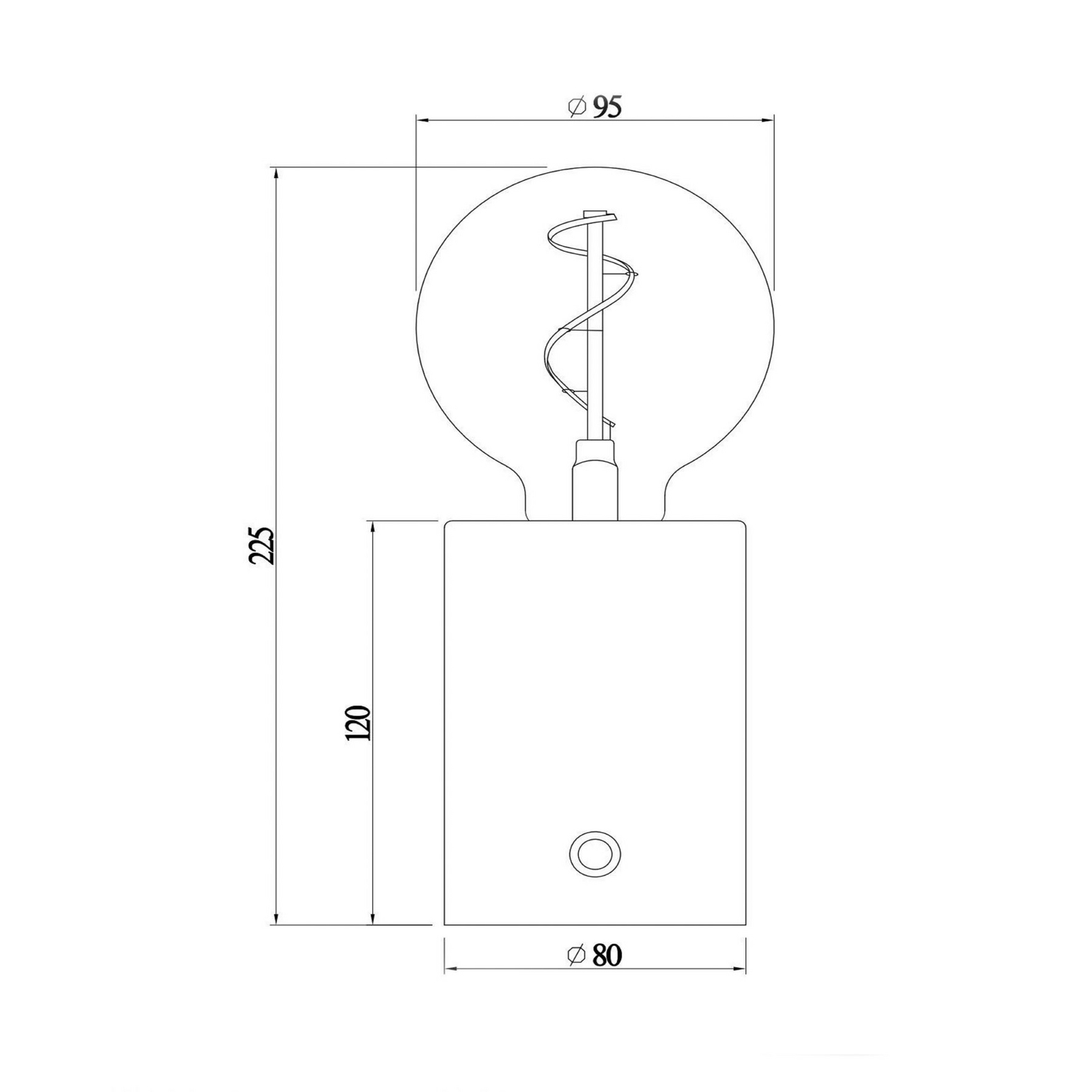 Accu-tafellamp Vivo, zwart-chroom, hoogte 22 cm, metaal