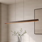 Żyrandol LED Lucande Callahan, drewno orzechowe, długość 115 cm