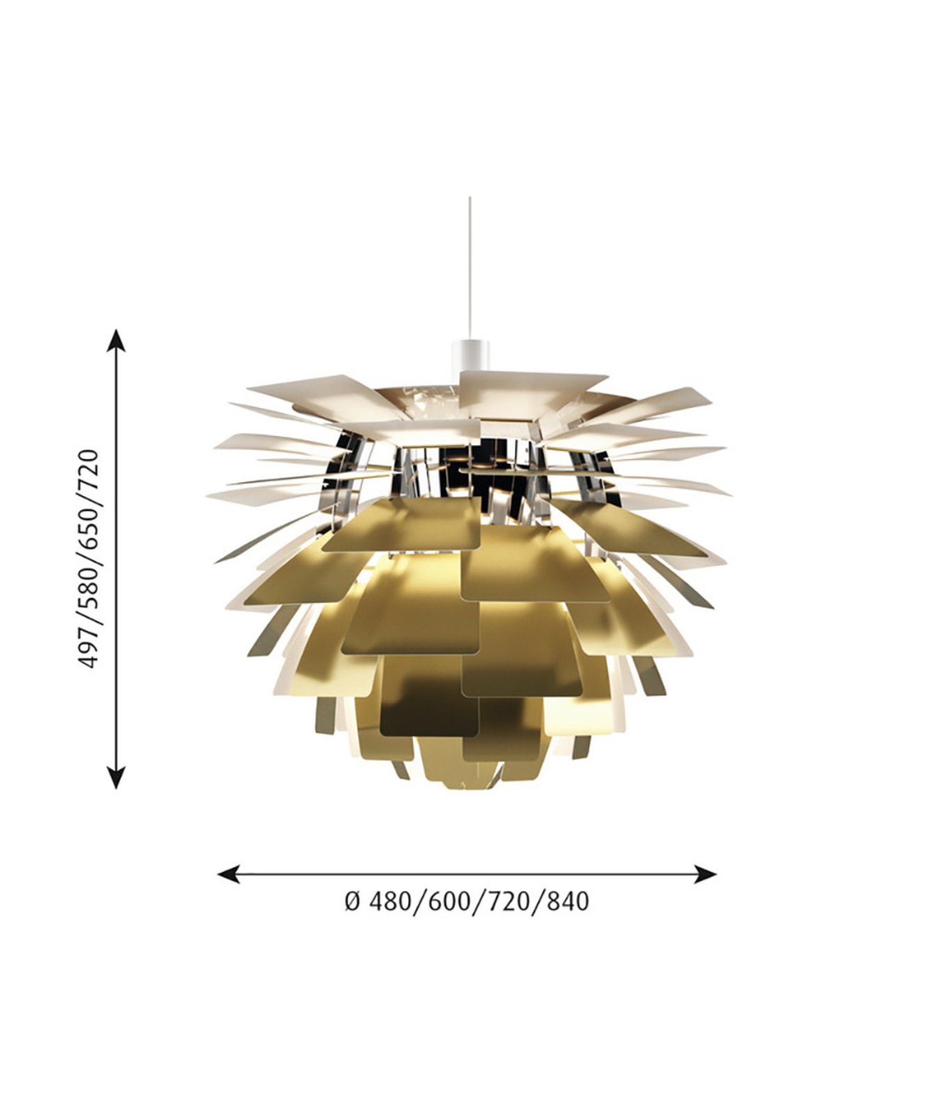 PH Artichoke Lustră Pendul Ø600 Brass - Louis Poulsen