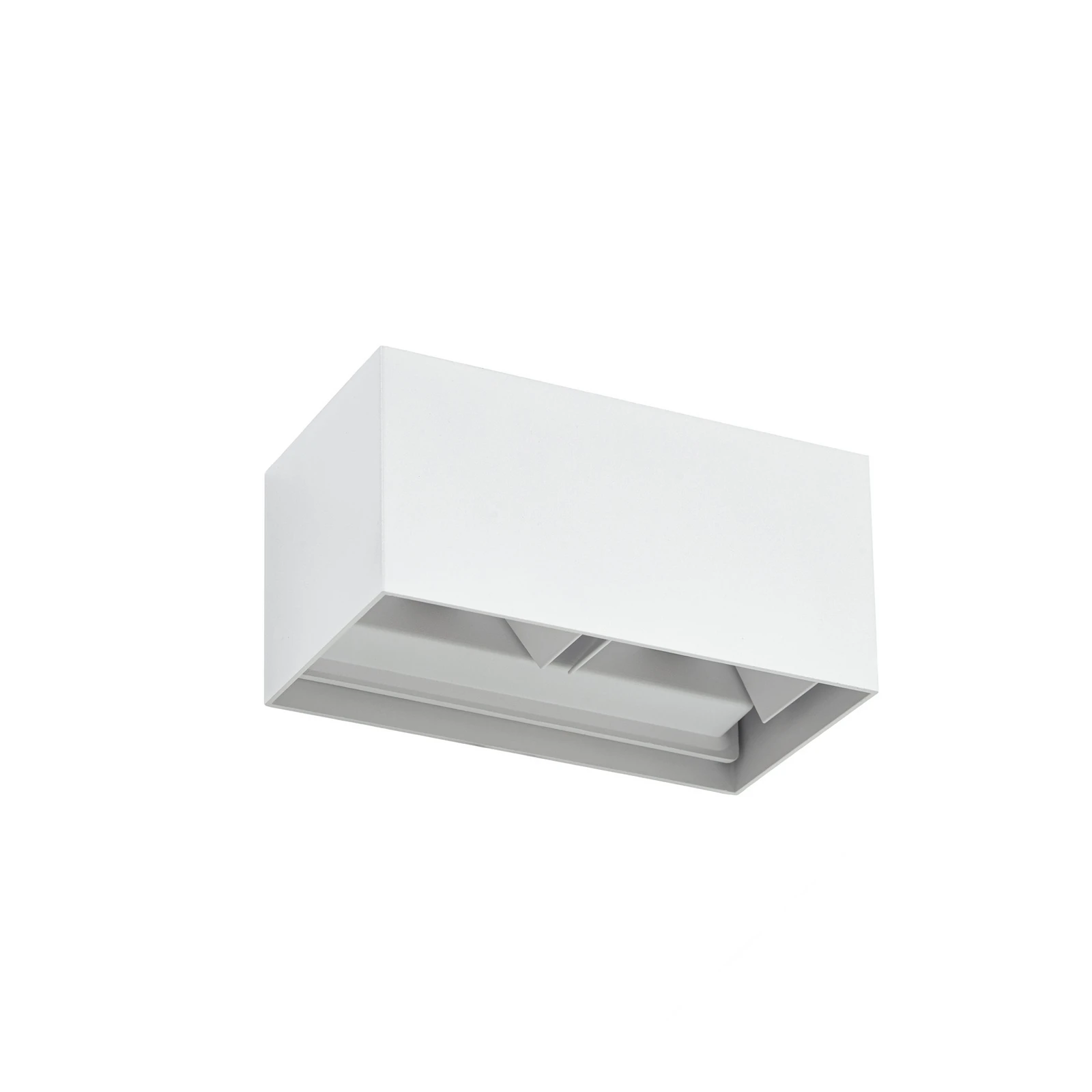 Lindby LED-Außenwandleuchte Nivar, eckig, weiß, 20 cm, IP54