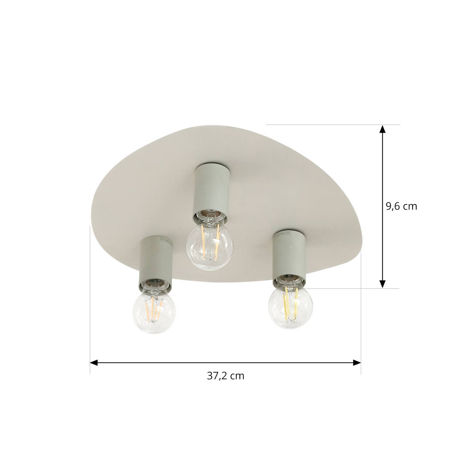 Lampa sufitowa Lindby Tommen, kremowy/zielony, żelazo, 35 x 37,2 cm