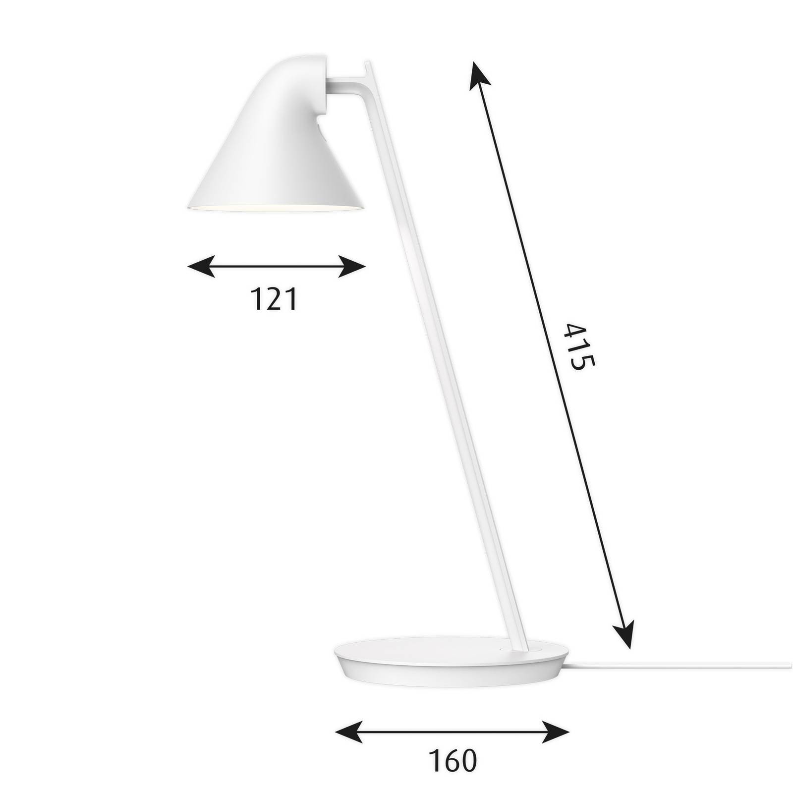 E-shop Louis Poulsen NJP Mini stolová LED lampa, biela