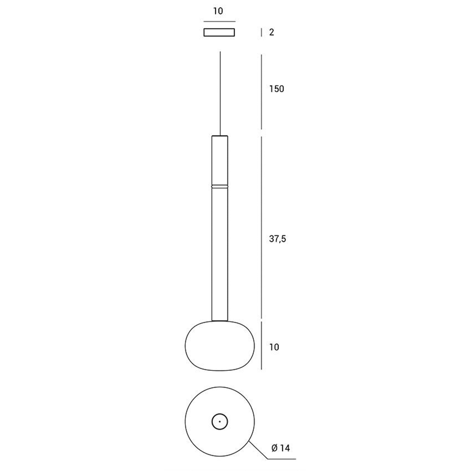 Suspension Mose, or, hauteur d'abat-jour 48 cm, 1 lampe, verre